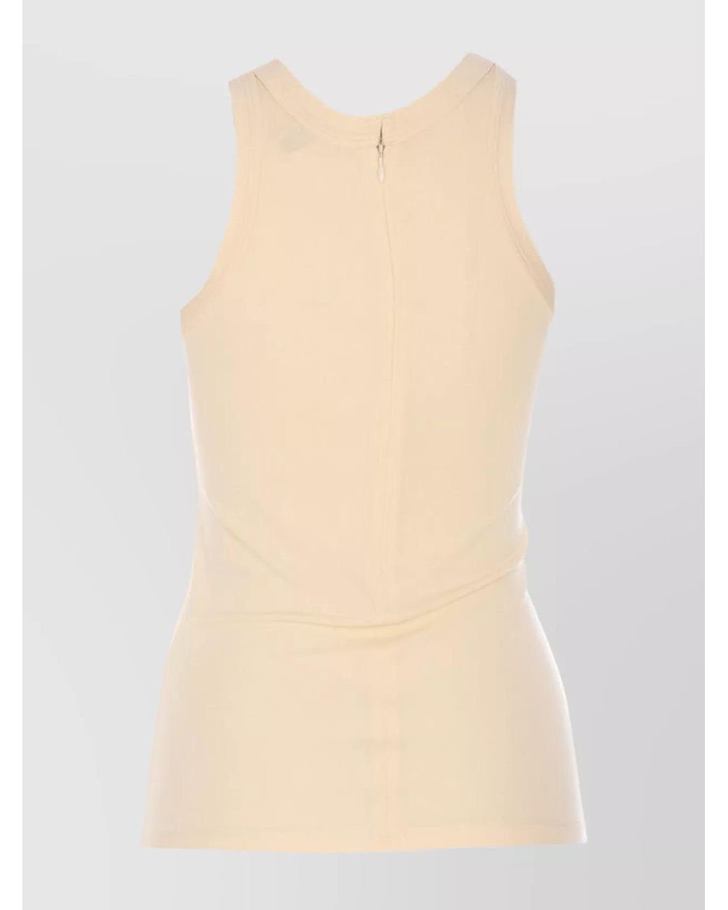 Totême  Natural Sleeveless Round Neck Fitted Silhouette Top