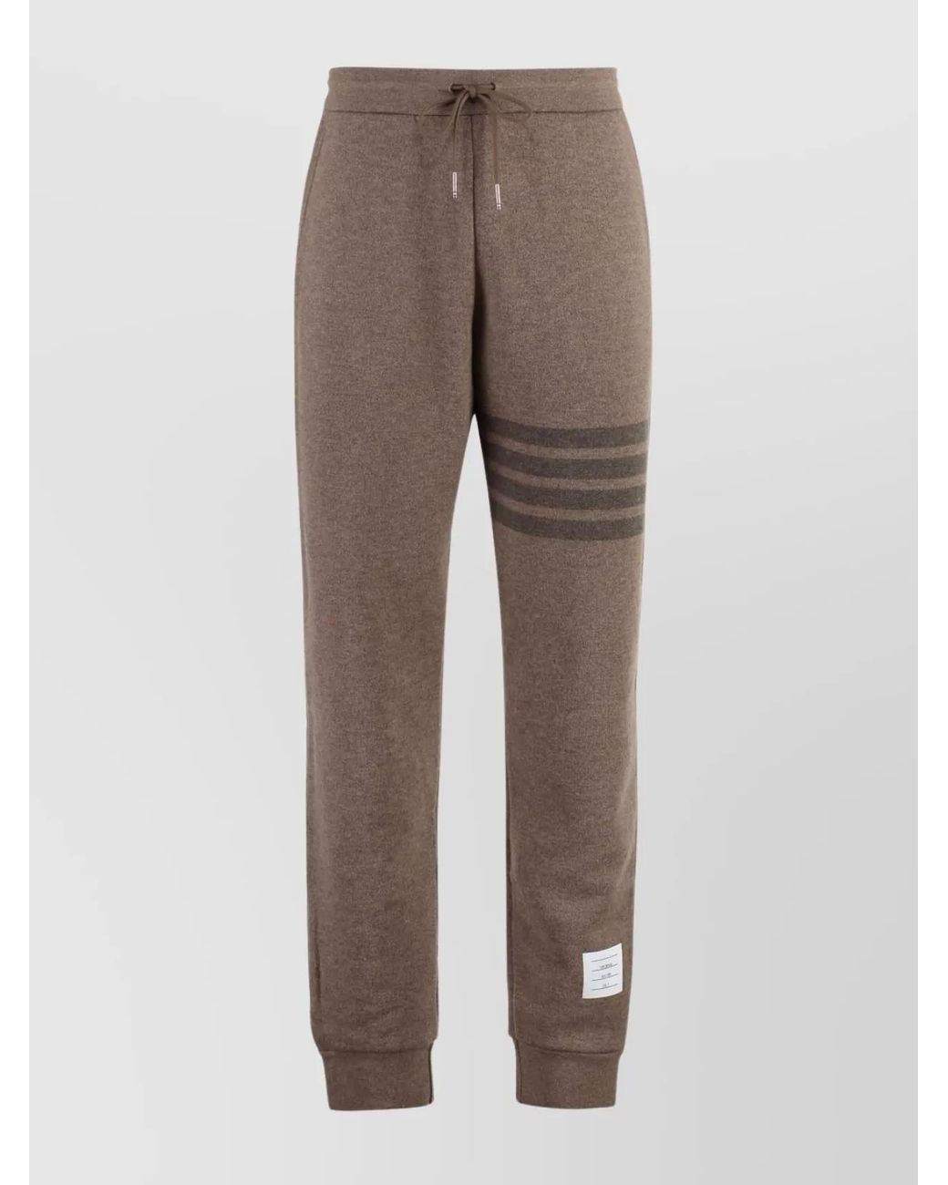 Thom Browne Gray Wool Striped Ribbed Track Pants for men