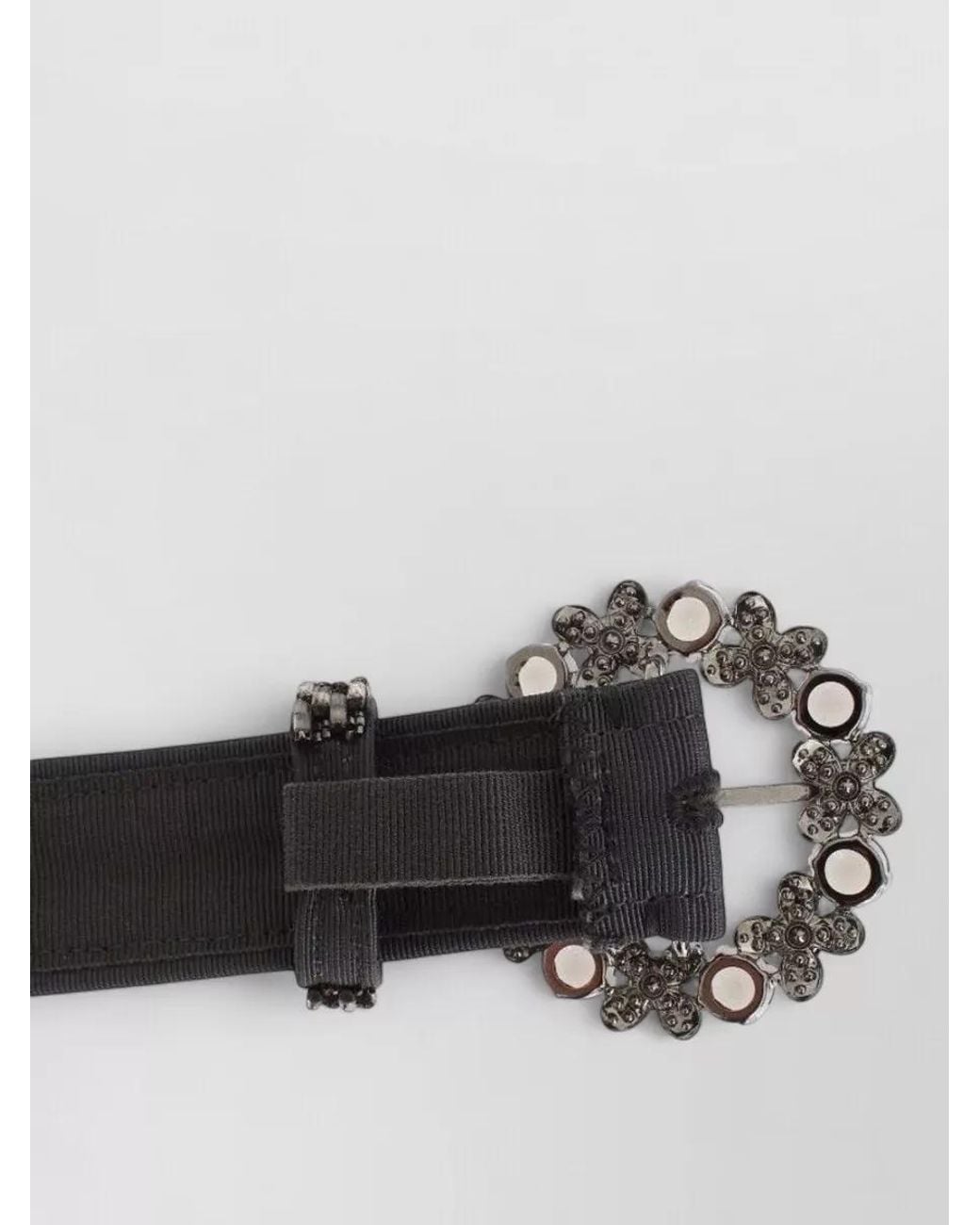 Dolce & Gabbana Gray Crystal-Embellished Sequined Belt