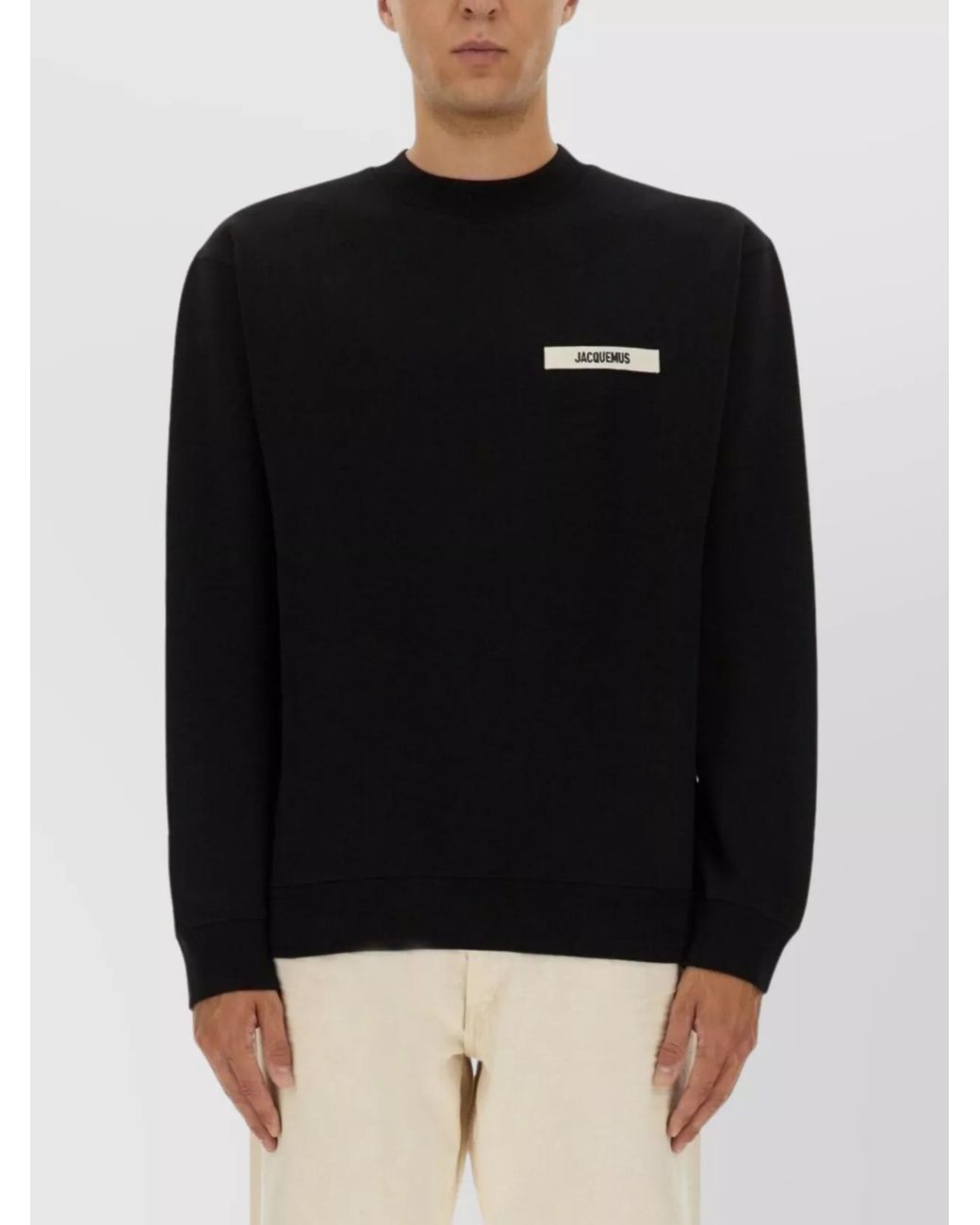 Jacquemus Black Cotton Relaxed-Fit Logo Sweatshirt for men