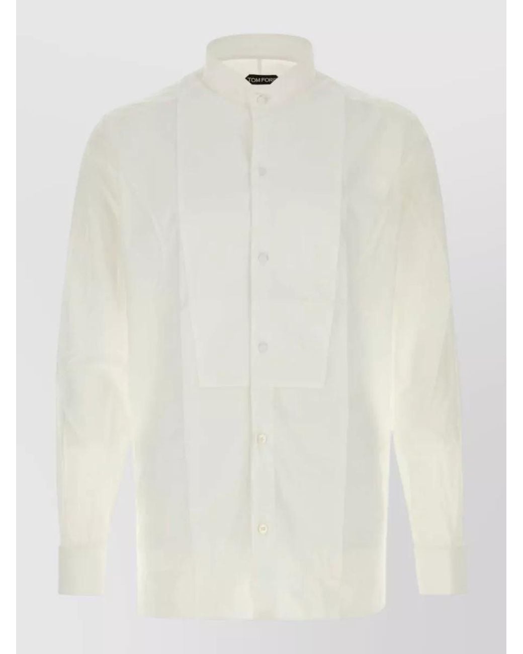 Tom Ford White Cotton Regular-Fit Long-Sleeve Shirt for men