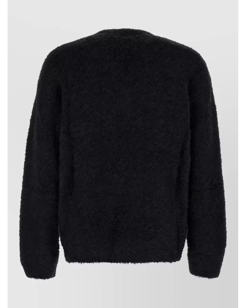 Dolce & Gabbana Blue Alpaca Blend Oversized V-Neck Long-Sleeve Jumper for men