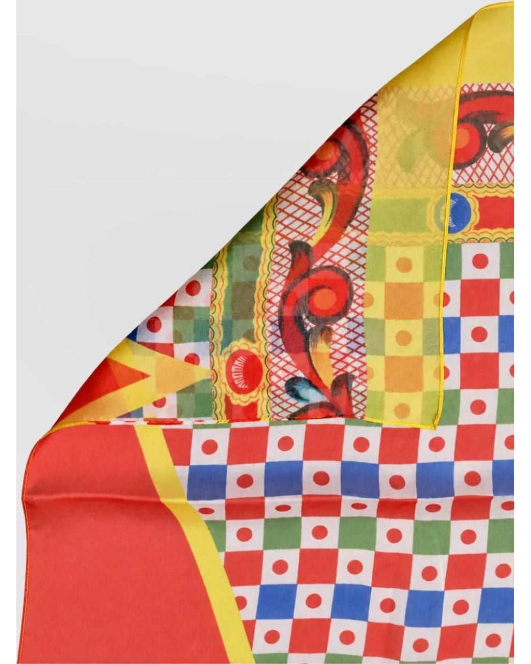 Dolce & Gabbana Orange Silk Printed Scarf