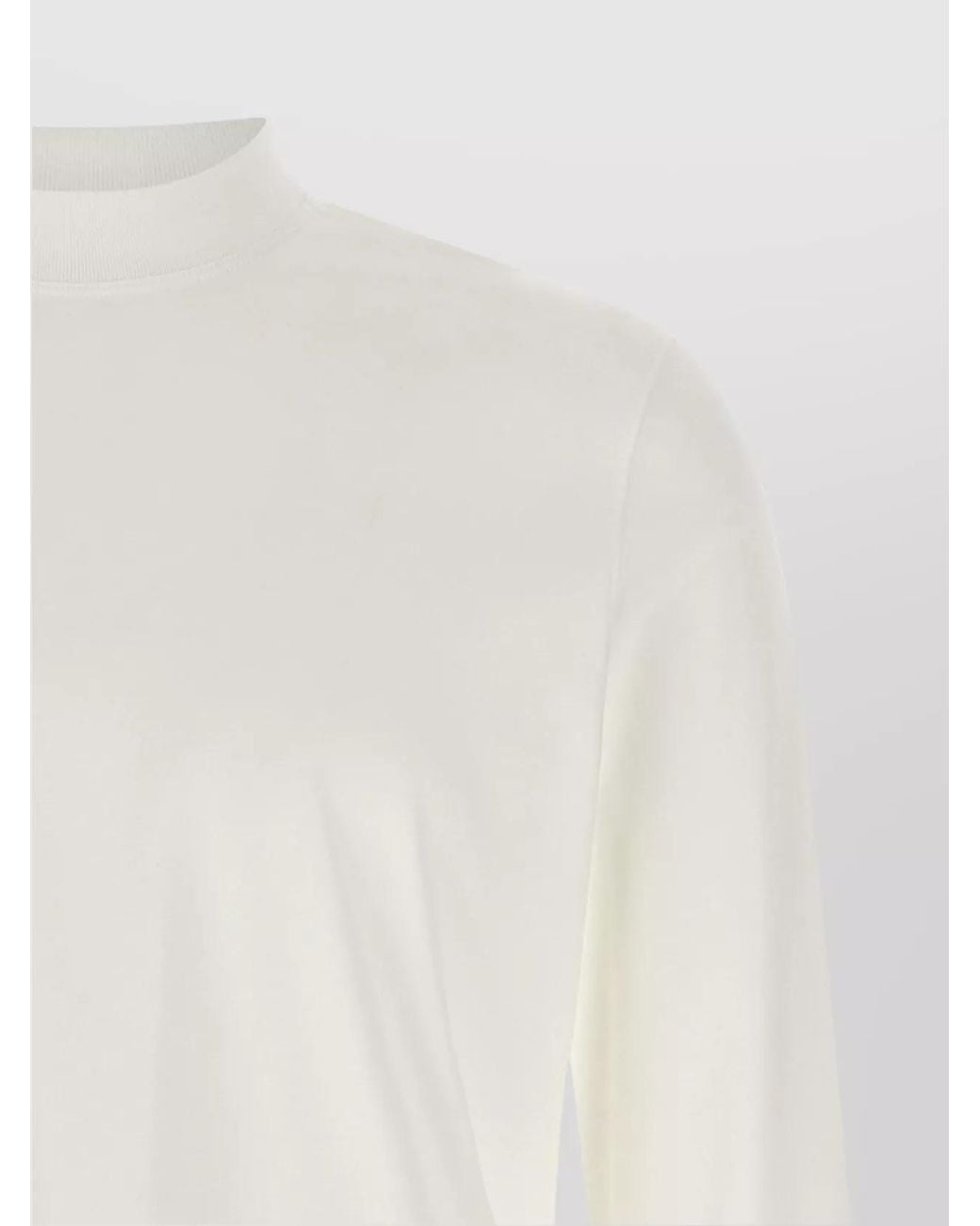 Brunello Cucinelli White T-Shirt Crew Neck Long Sleeves for men