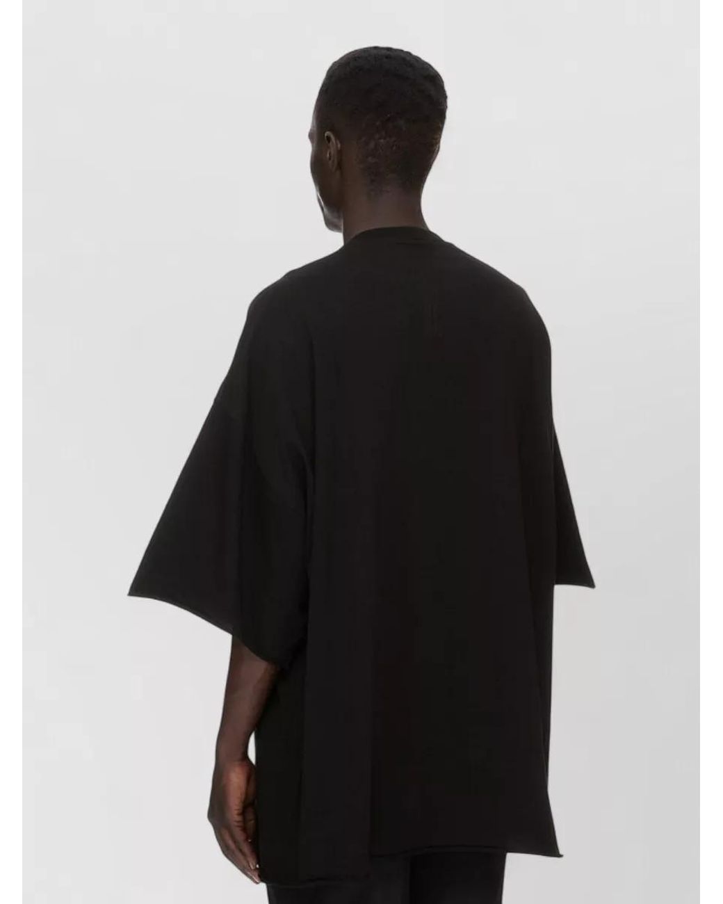 Rick Owens Black Oversized Cotton T-Shirt for men