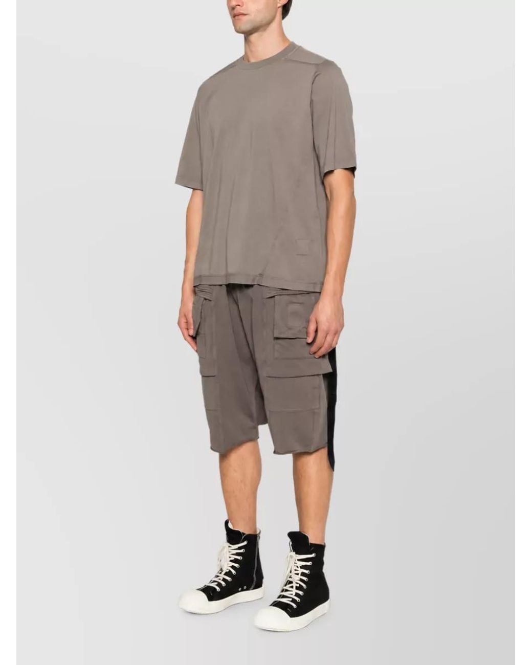 Rick Owens Gray Cotton Short-Sleeve T-Shirt for men