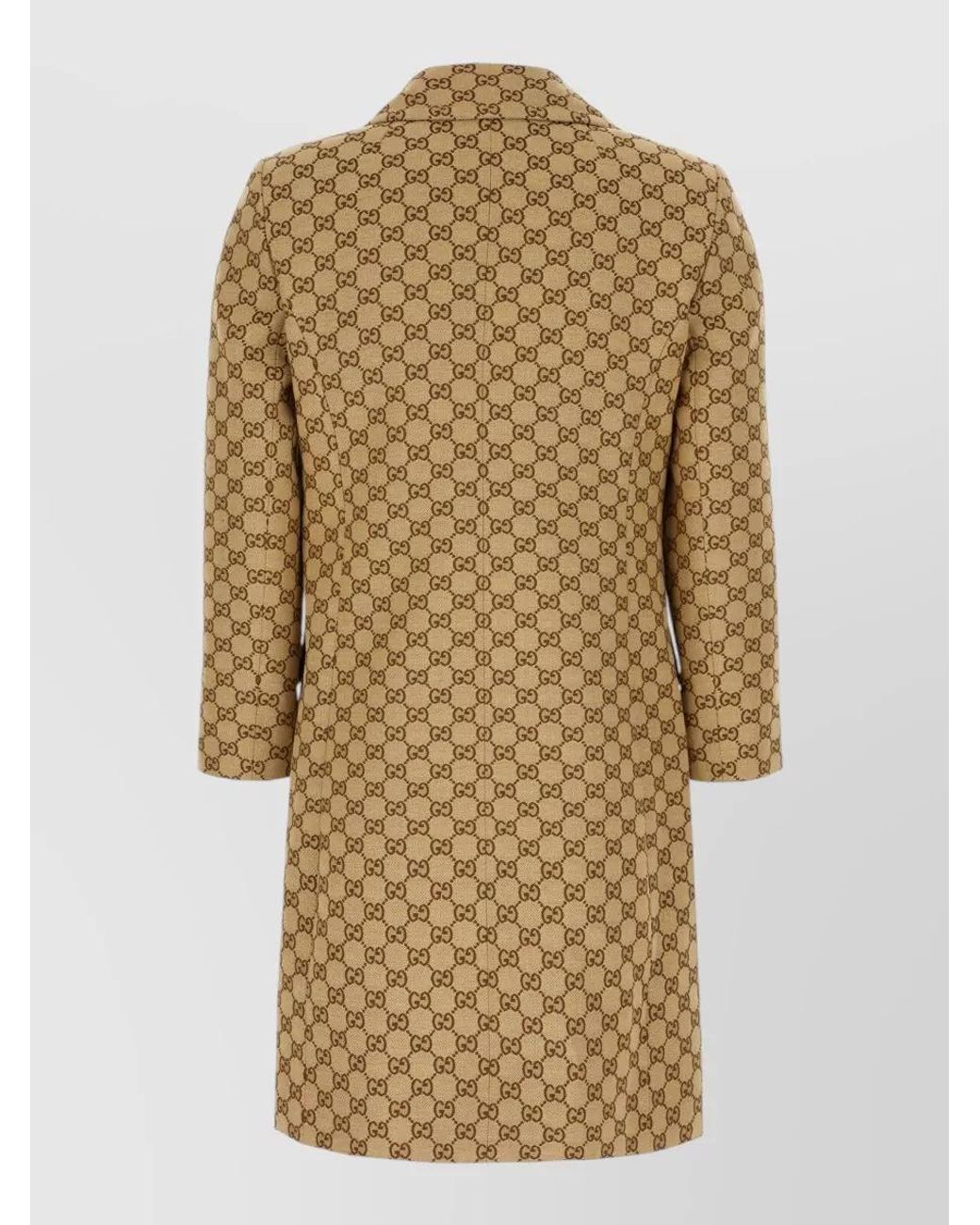 Gucci Natural Embroidered Cotton Blend Fitted Jacket