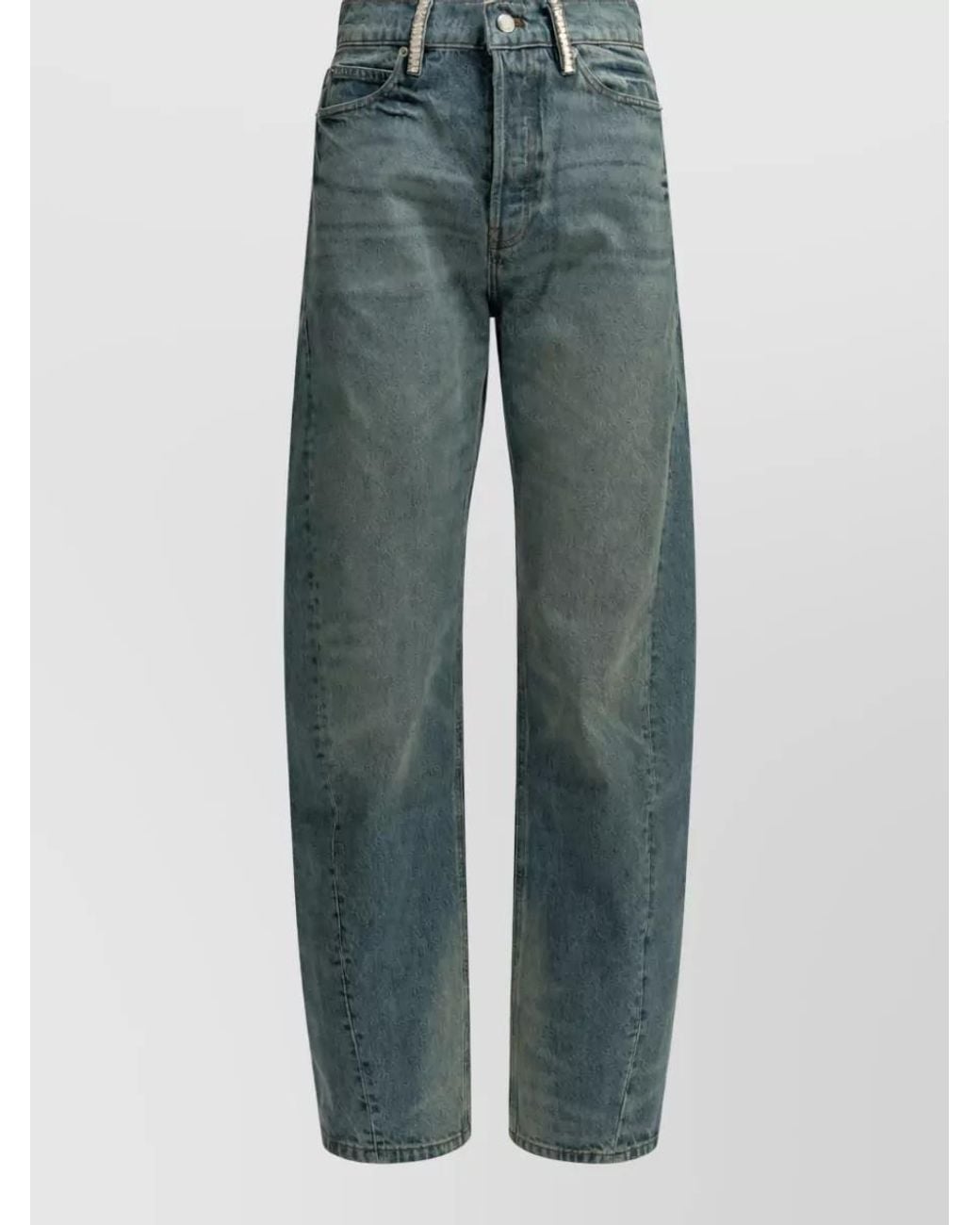 Alexander Wang Green Wide-Leg Denim Jeans