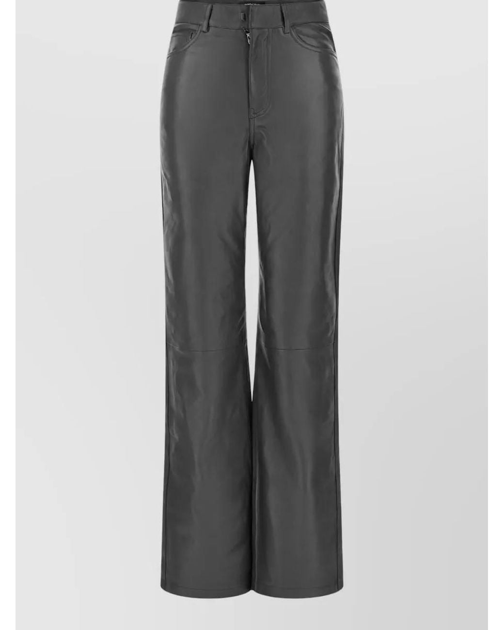 ROTATE BIRGER CHRISTENSEN Gray Leather Trousers