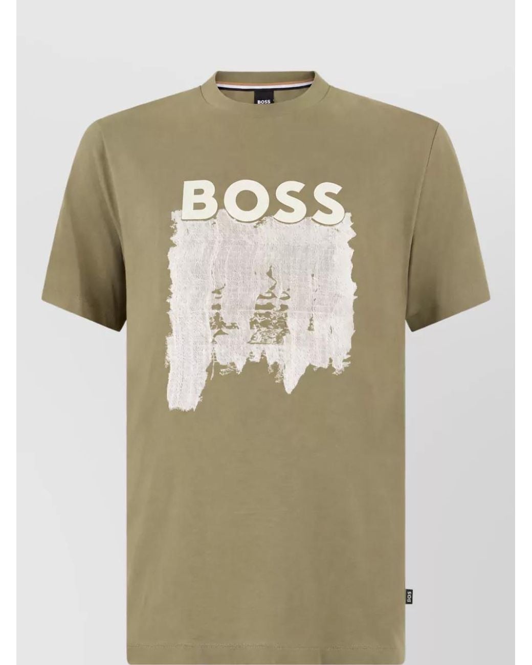 Boss Green Cotton Logo Print T-Shirt for men
