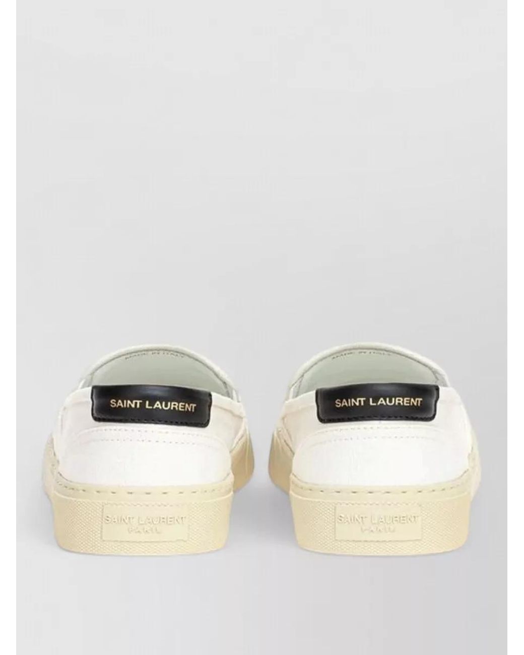 Saint Laurent Natural Cotton Slip-On Sneakers