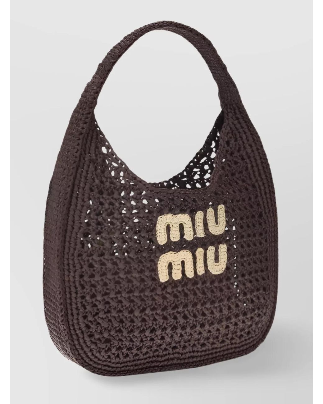 Miu Miu Black Pocket Crochet Shoulder Bag