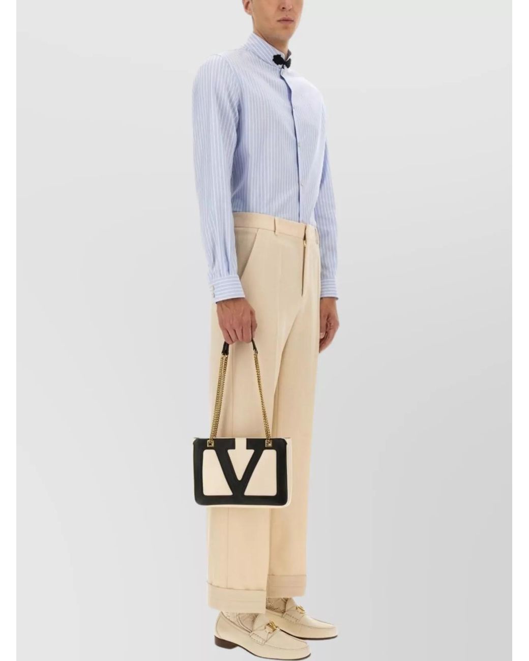 Valentino Blue Cotton Slim-Fit Shirt for men