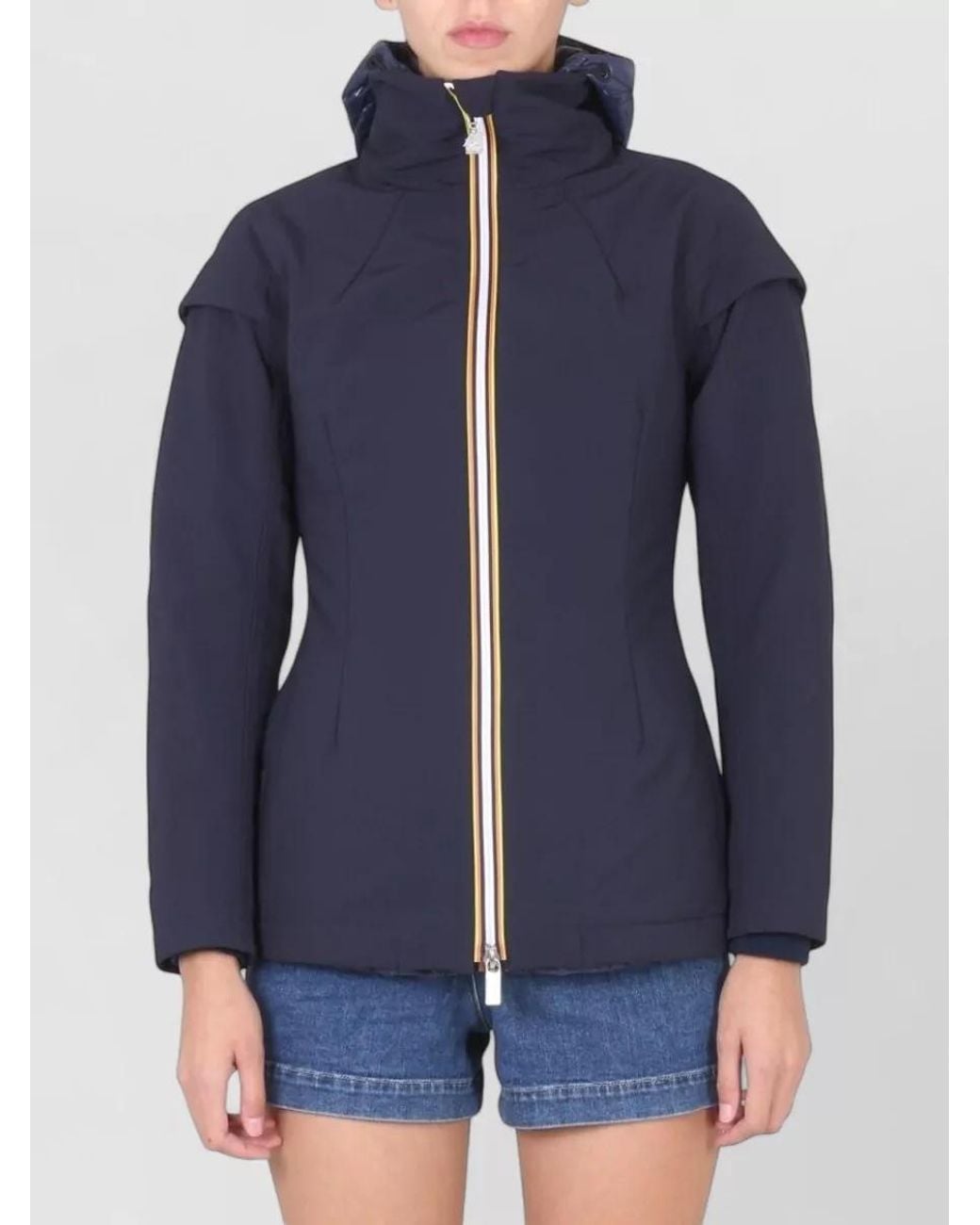 K-Way Blue Zippered Windbreaker Jacket