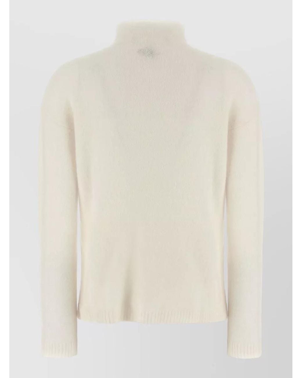 Max Mara White Cashmere High Neck Relaxed Fit Sweater