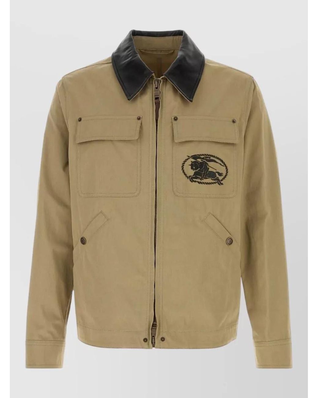 Burberry Green Cotton Single Breasted Coat for men