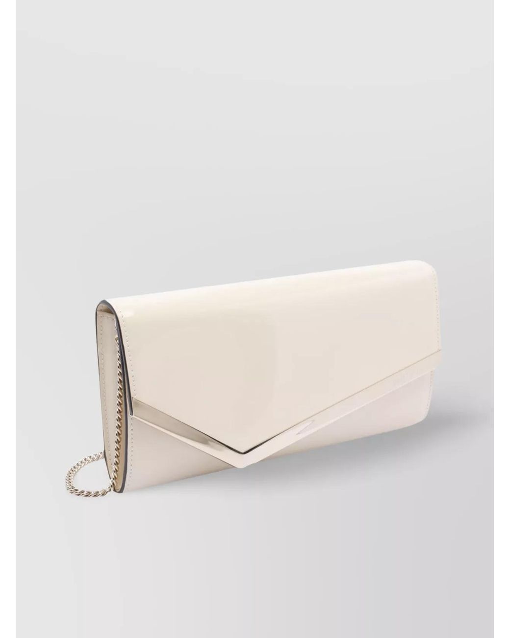 Jimmy Choo Natural Emmie Leather Clutch Bag