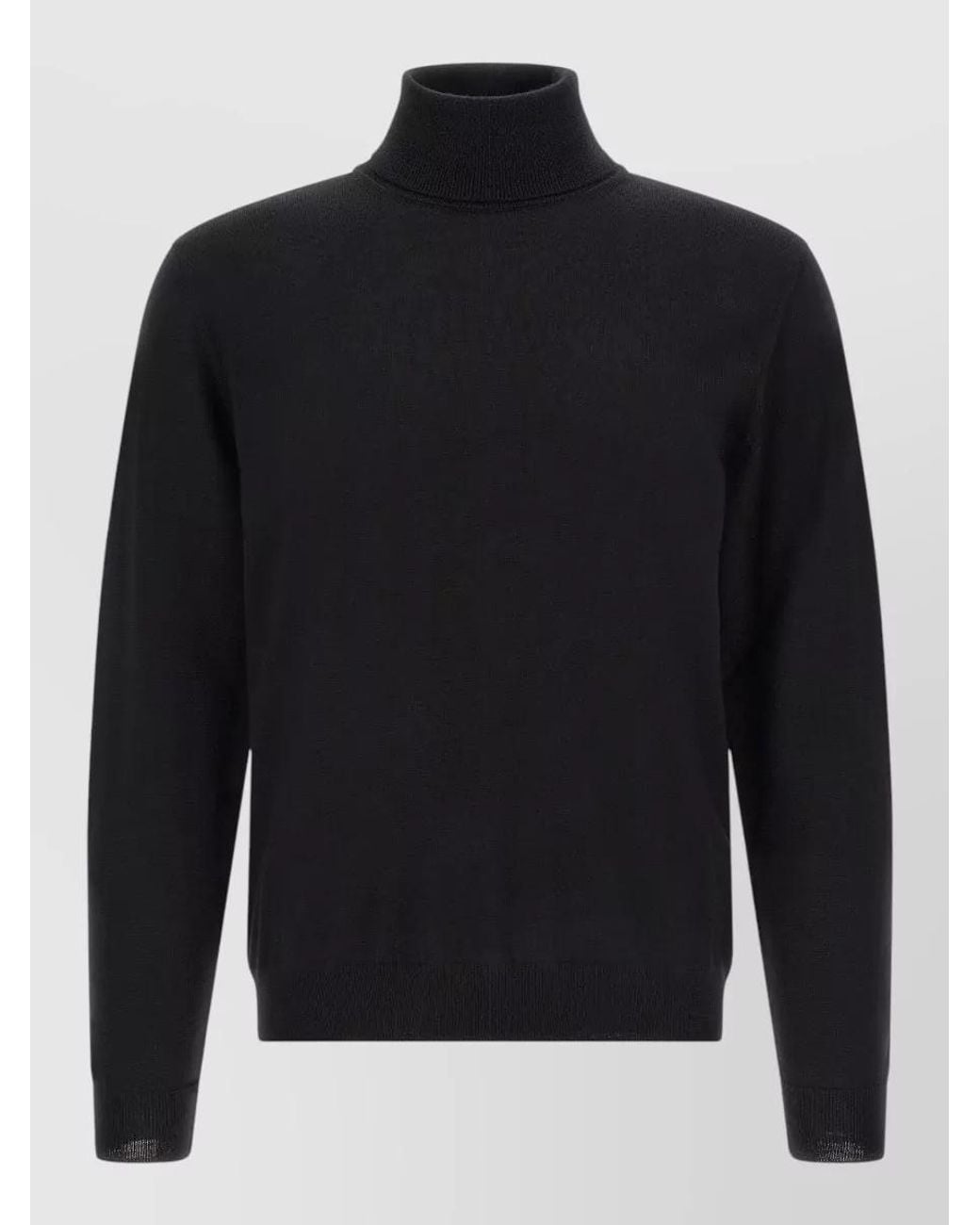 Zanone Blue Virgin Wool Ribbed Turtleneck Sweater for men