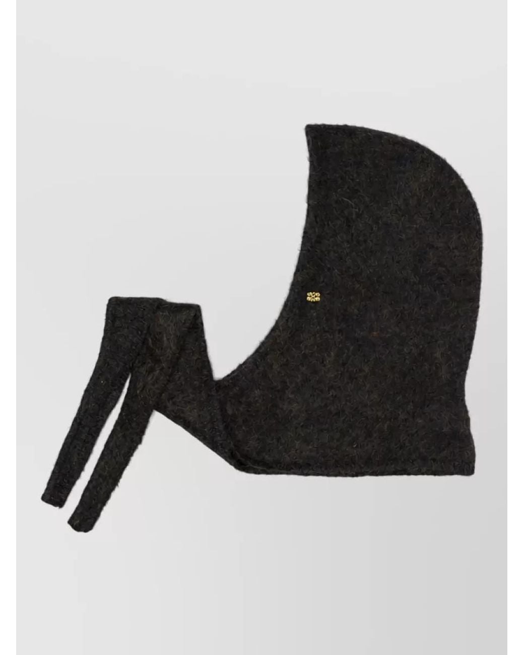 Ganni Black Mohair Balaclava