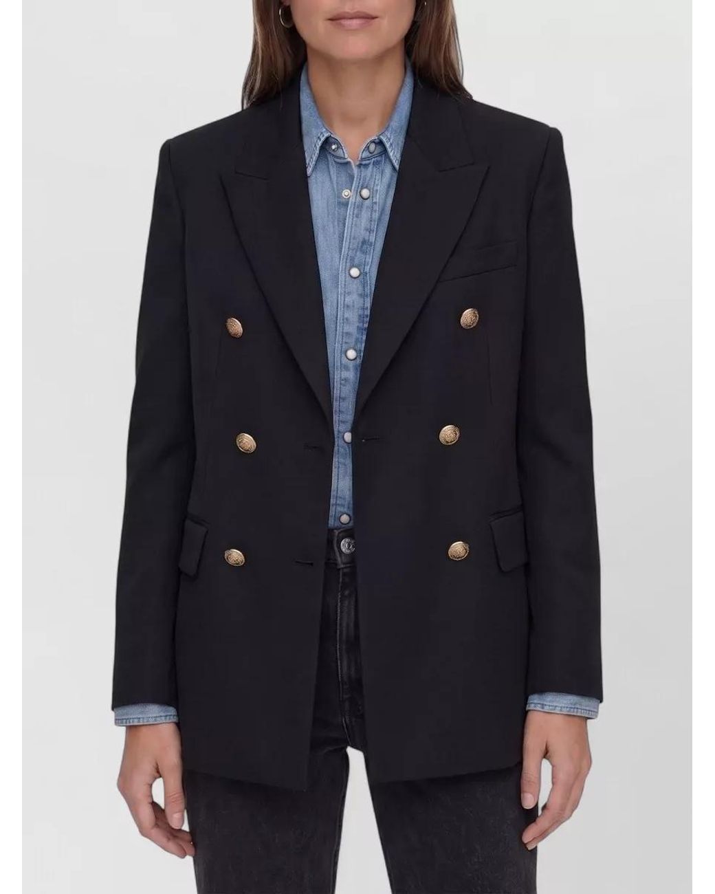 Golden Goose Deluxe Brand Blue Double-Breasted Buttoned Blazer