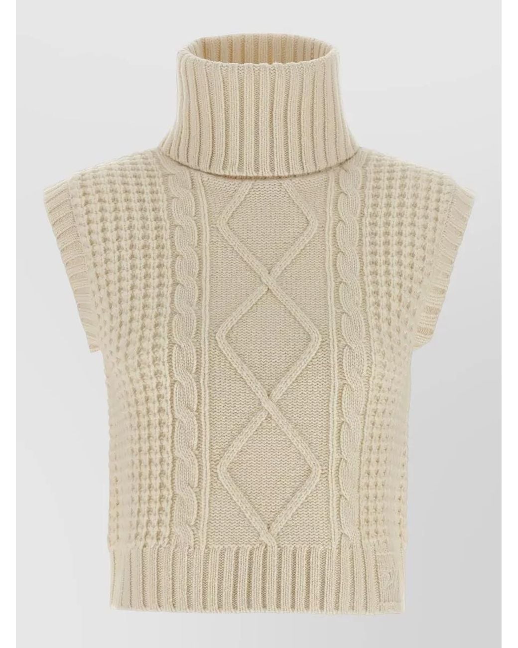 Perfect Moment Natural Merino Wool Knitted Turtleneck Hooded Vest