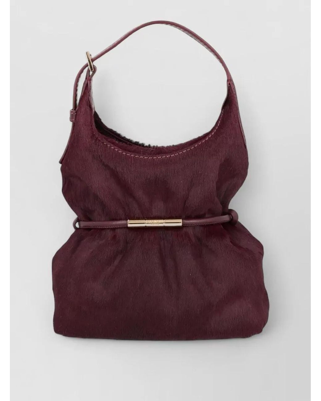 Balmain Purple Mini Leather Clutch Bag