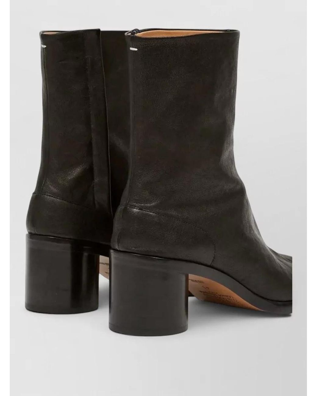 Maison Margiela Black Leather Tabi Ankle Boots for men