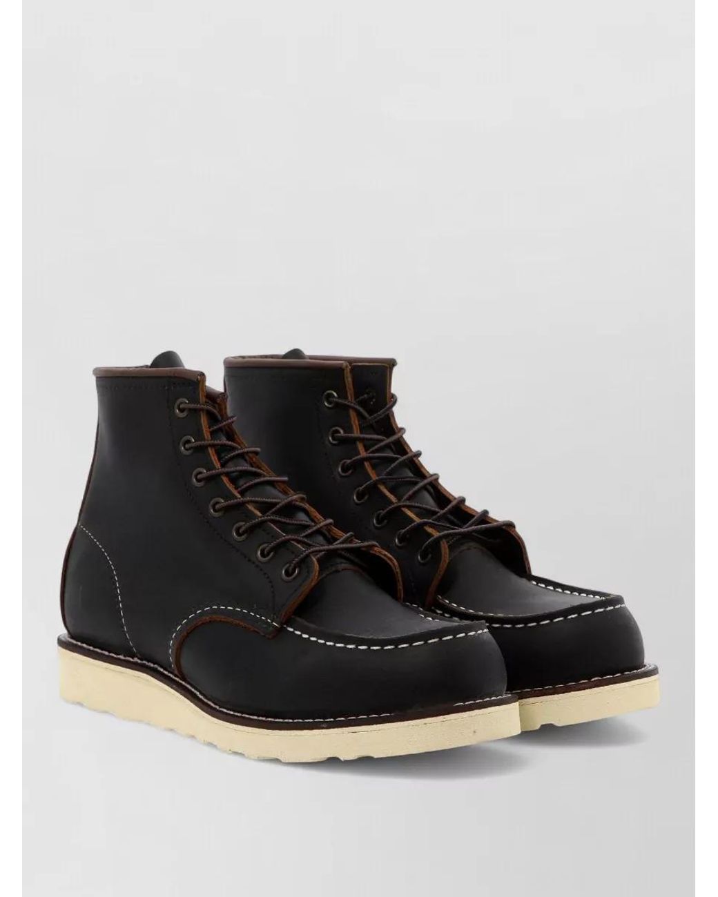 Red Wing Black Leather Classic Moc Lace-Up Ankle Boots for men
