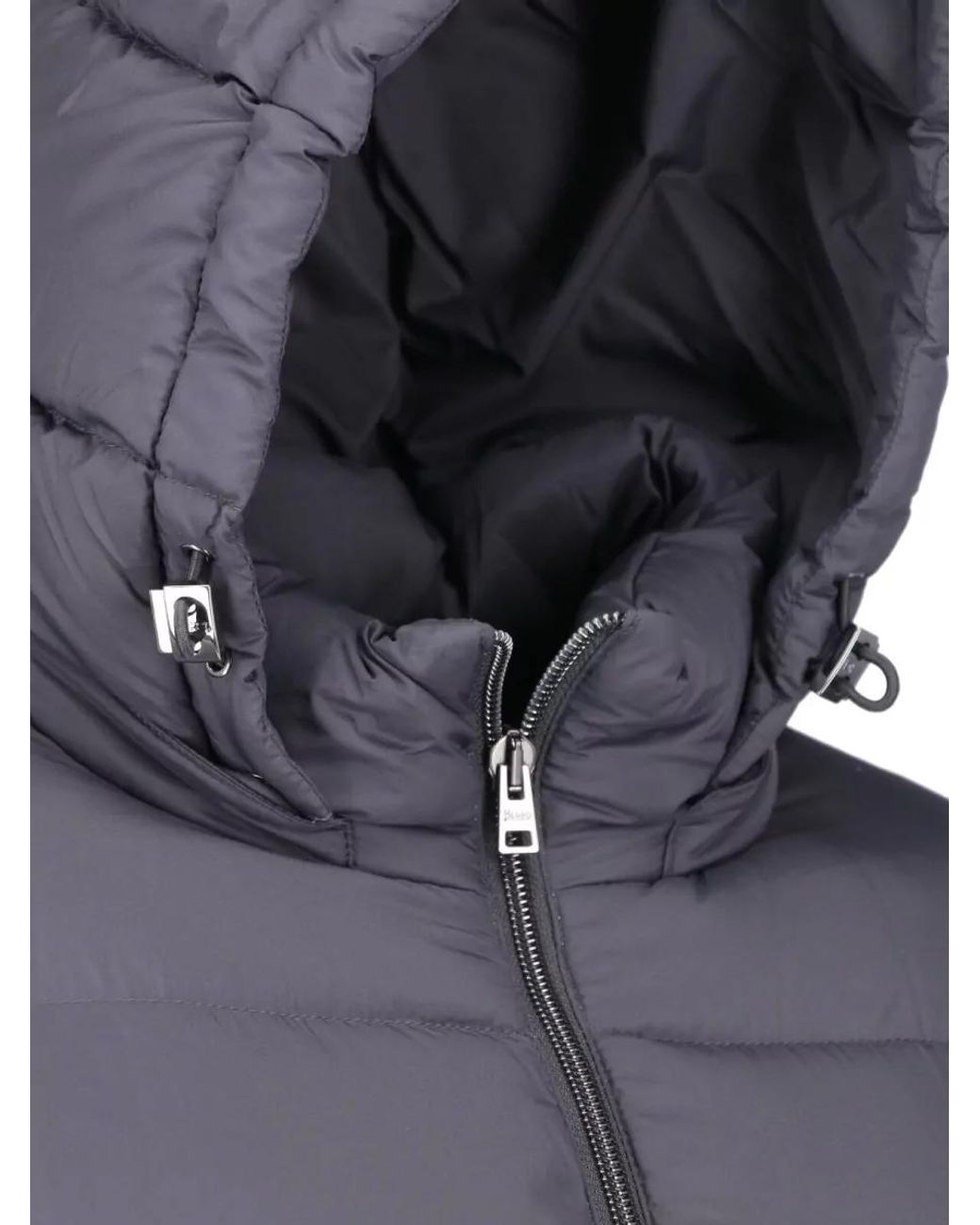 Herno Gray Long Hooded Puffer Coat for men