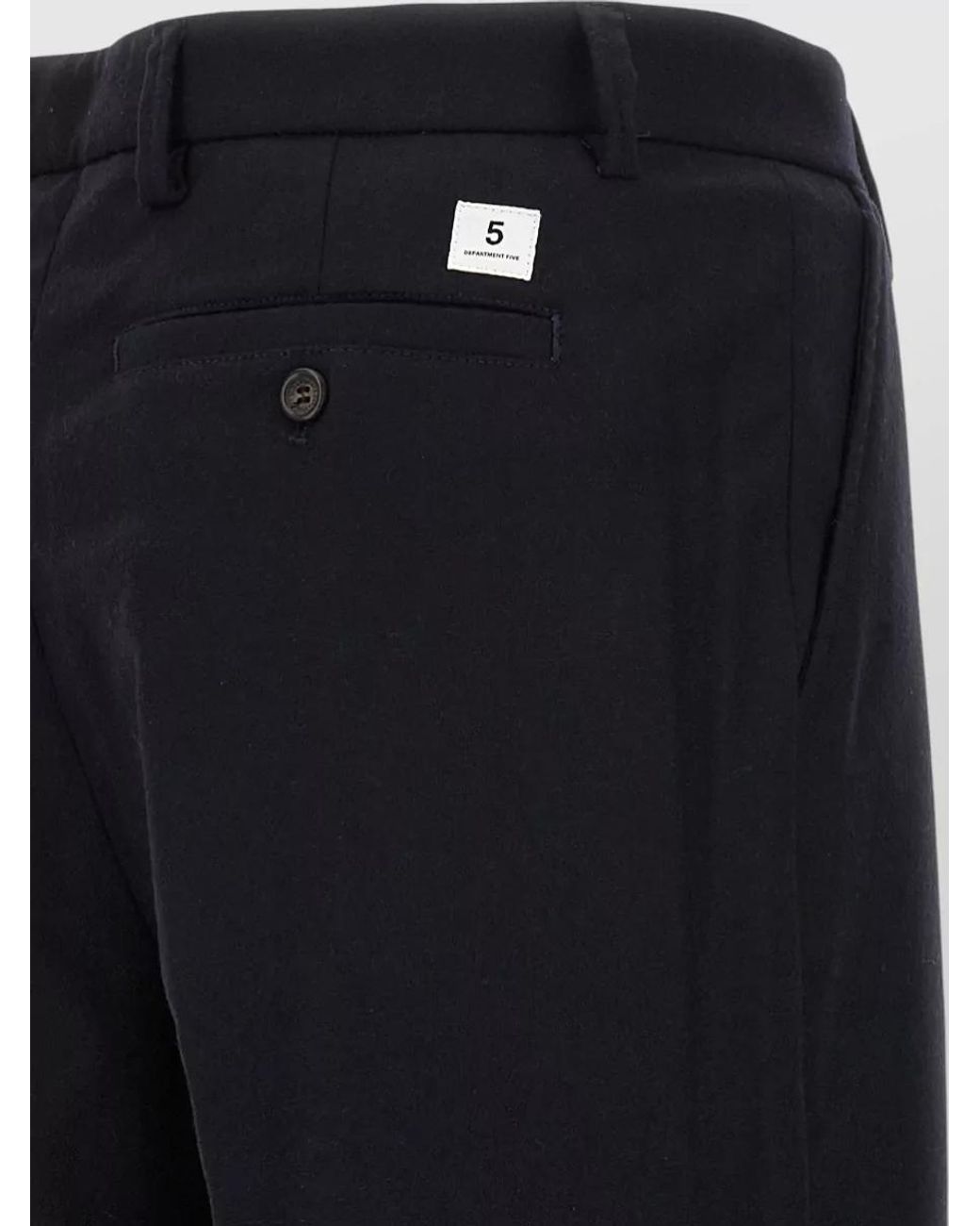 Department 5 Blue Wool Cashmere Straight-Leg Tailored Trousers for men