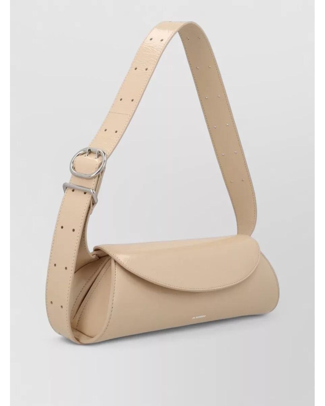 Jil Sander Natural Cannolo Small Leather Shoulder Bag