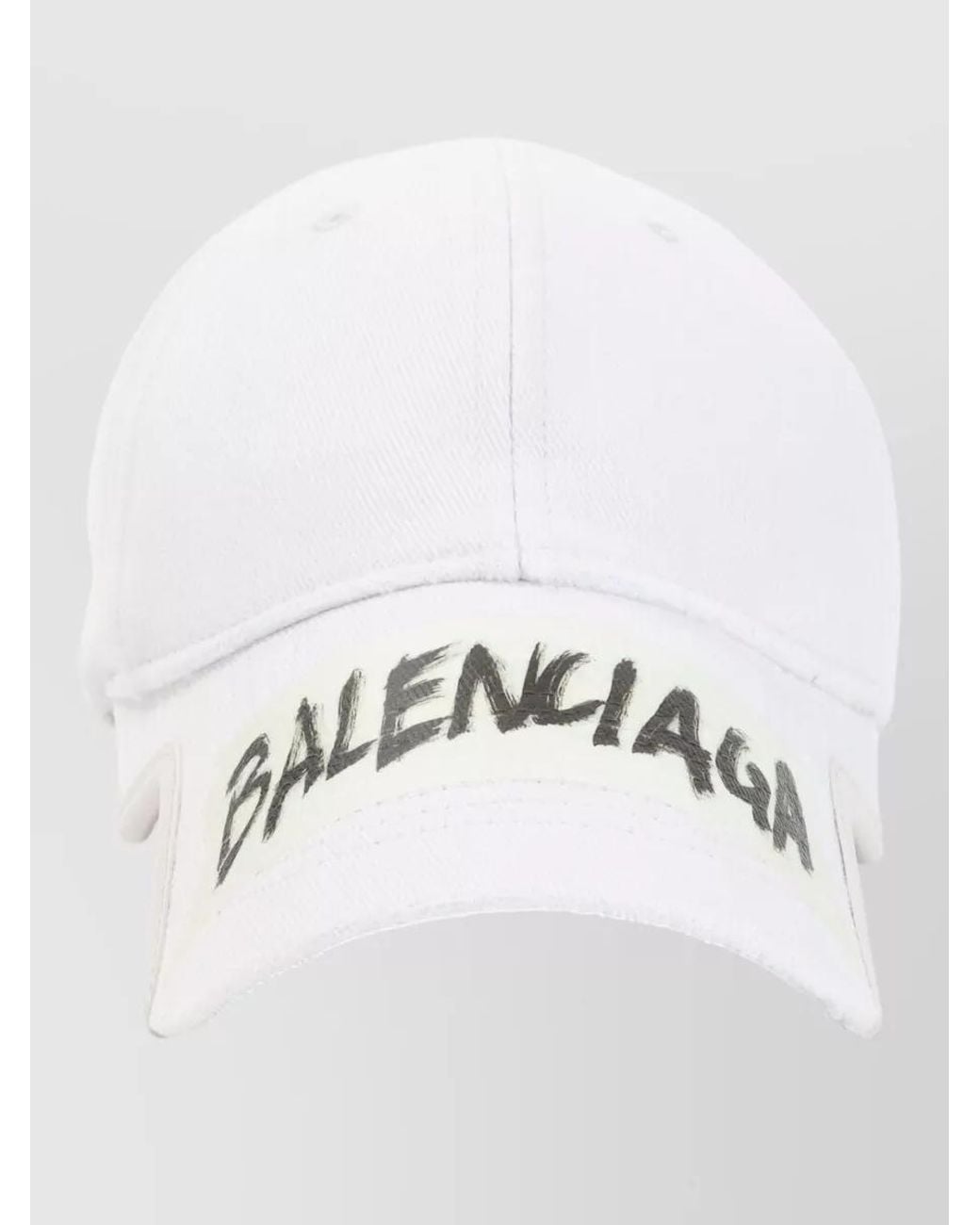 Balenciaga White Cotton Logo-Print Baseball Cap for men