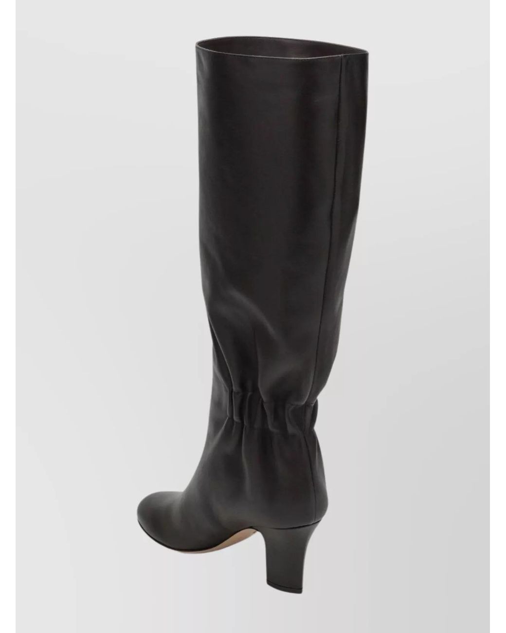 Ferragamo Black Ruched Leather Boots
