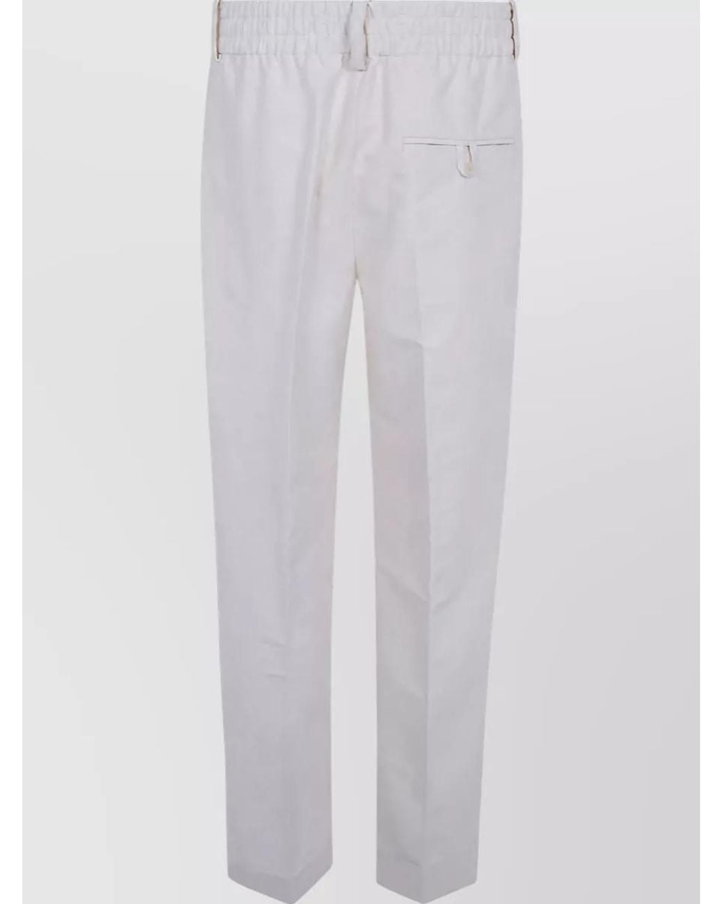 Jacquemus White Cotton Straight-Leg Trousers for men