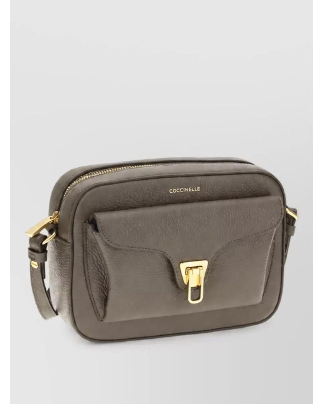 Coccinelle Gray Calf Leather Shoulder Bag
