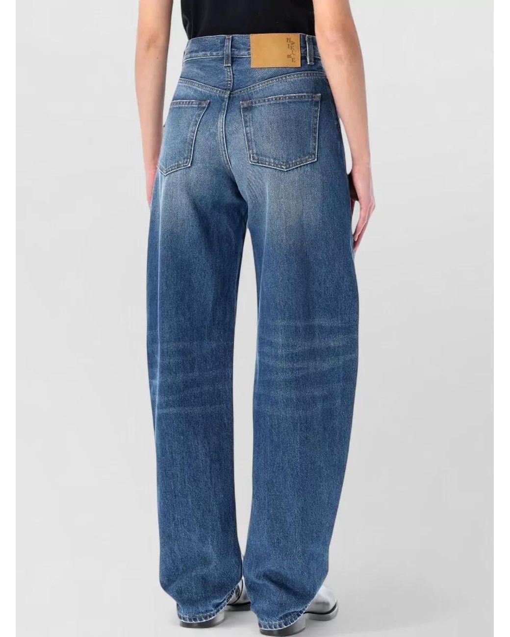 Haikure White Denim Mid-Rise Balloon Tapered Jeans