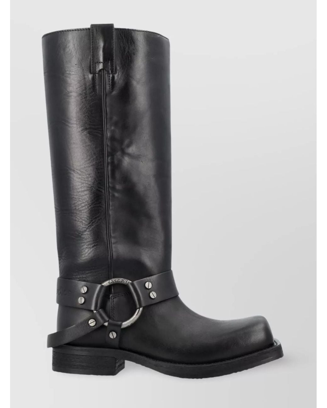 Acne Studios Biker Metal Hardware Knee High Boots In Black Lyst acne-studios-biker-metal-hardware-knee-high-boots-in-black-lyst