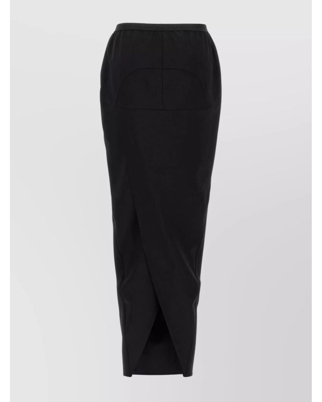 Rick Owens Black Wool Straight Skirt