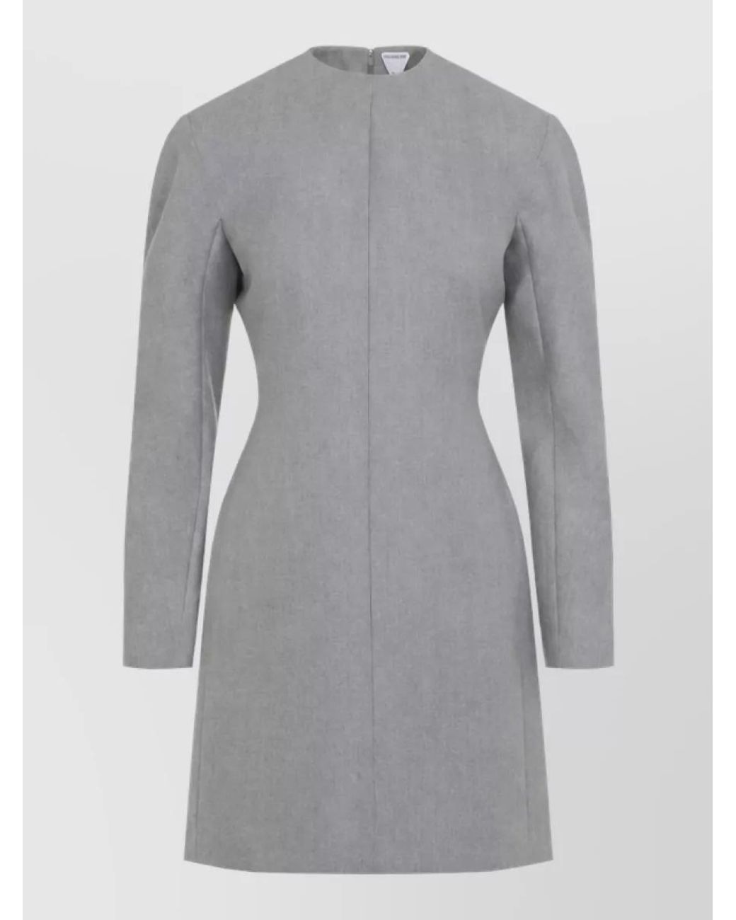 Bottega Veneta Gray Wool Long-Sleeve Mini Dress
