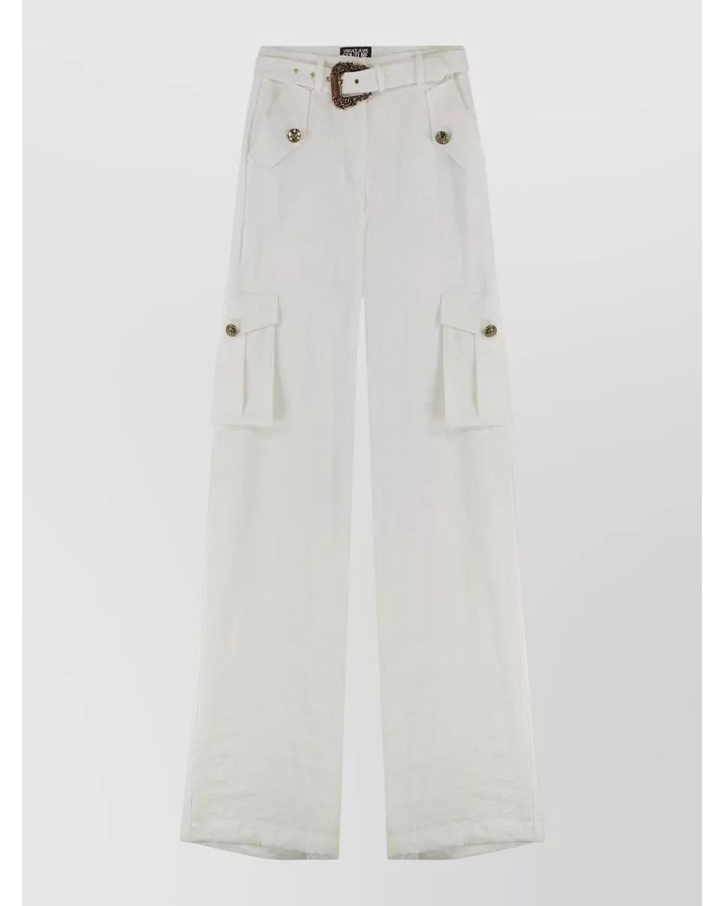 Versace Jeans Couture White Wide-Leg Cargo Trousers