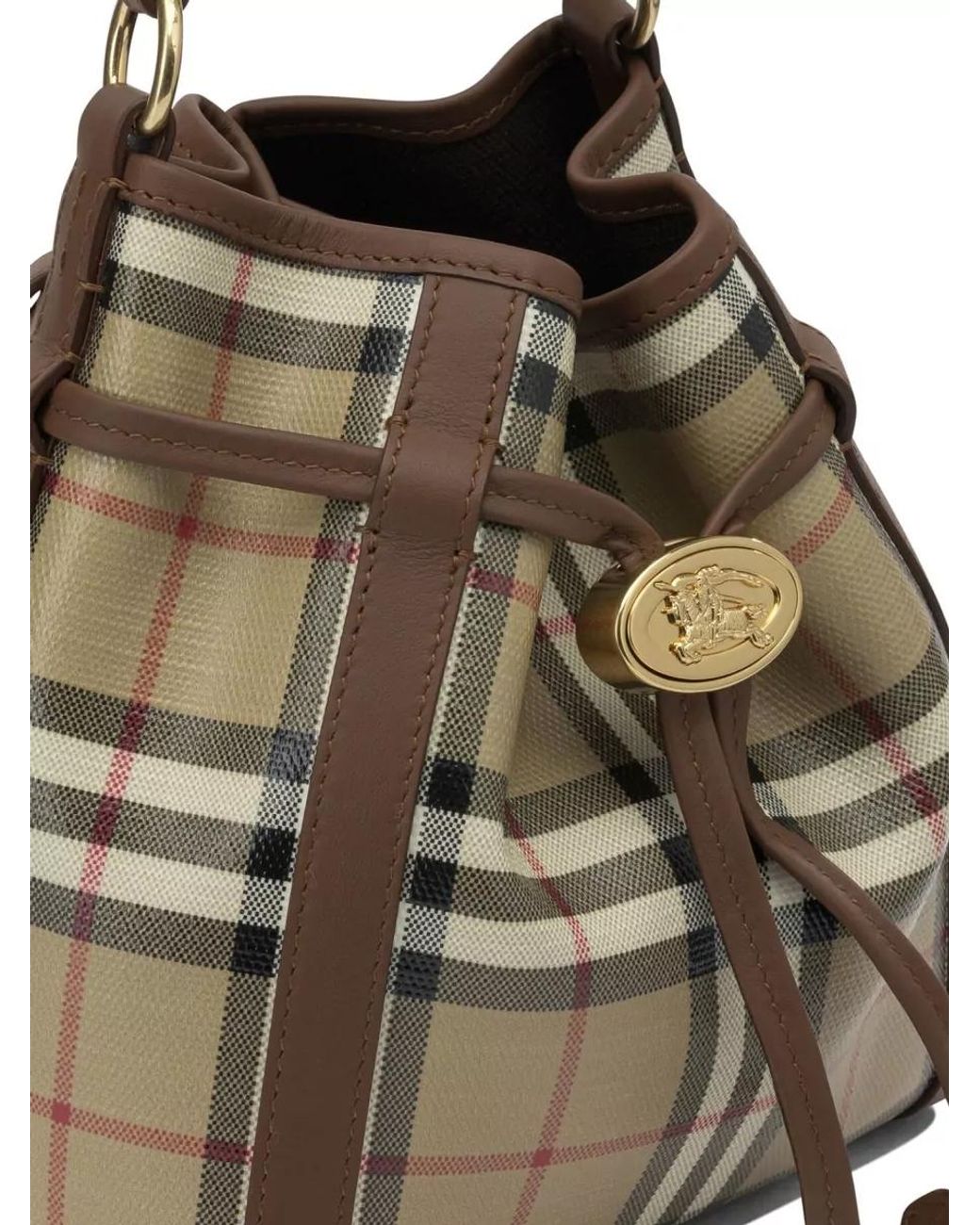 Burberry Multicolor Check Small Canvas Bucket Bag
