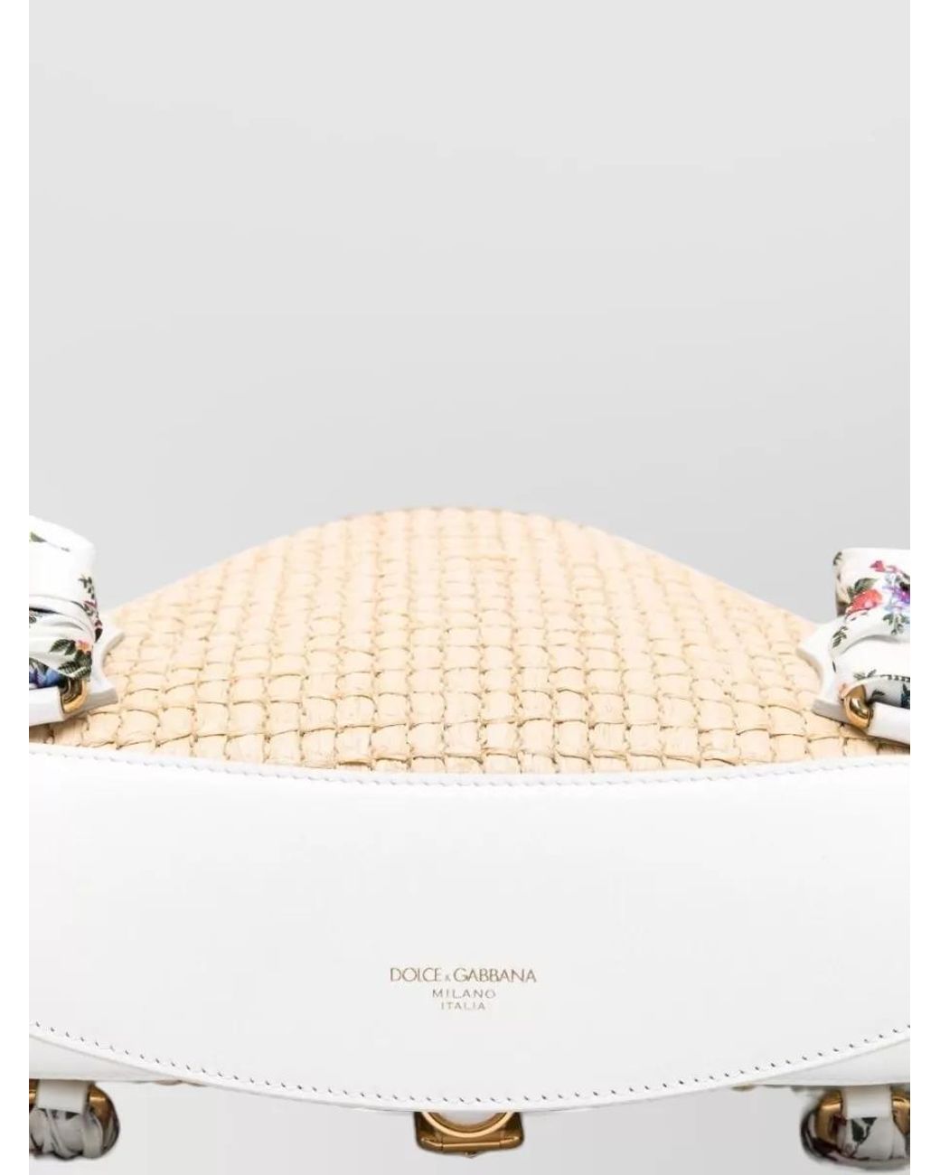 Dolce & Gabbana White Capri Raffia Tote Bag