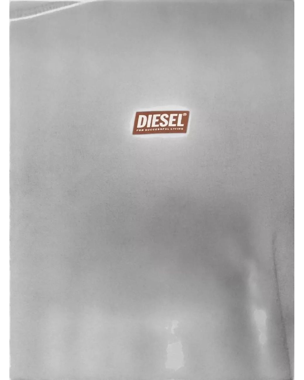 DIESEL Black Cotton Logo Patch Crew Neck T-Shirt for men