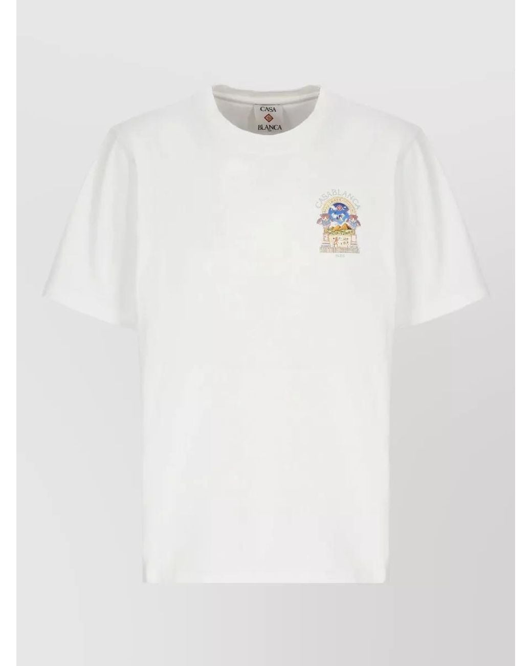 Casablanca White Printed Cotton Short-Sleeve T-Shirt for men