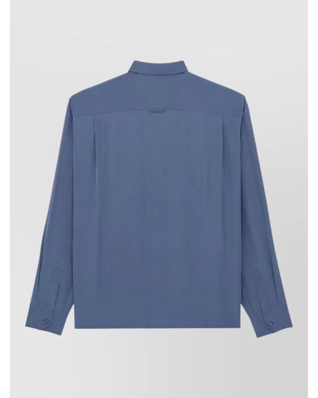 Saint Laurent Blue Silk Viscose Long-Sleeve Shirt for men