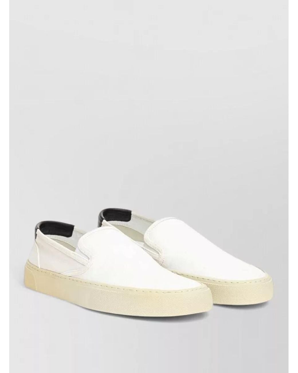 Saint Laurent Natural Cotton Slip-On Sneakers