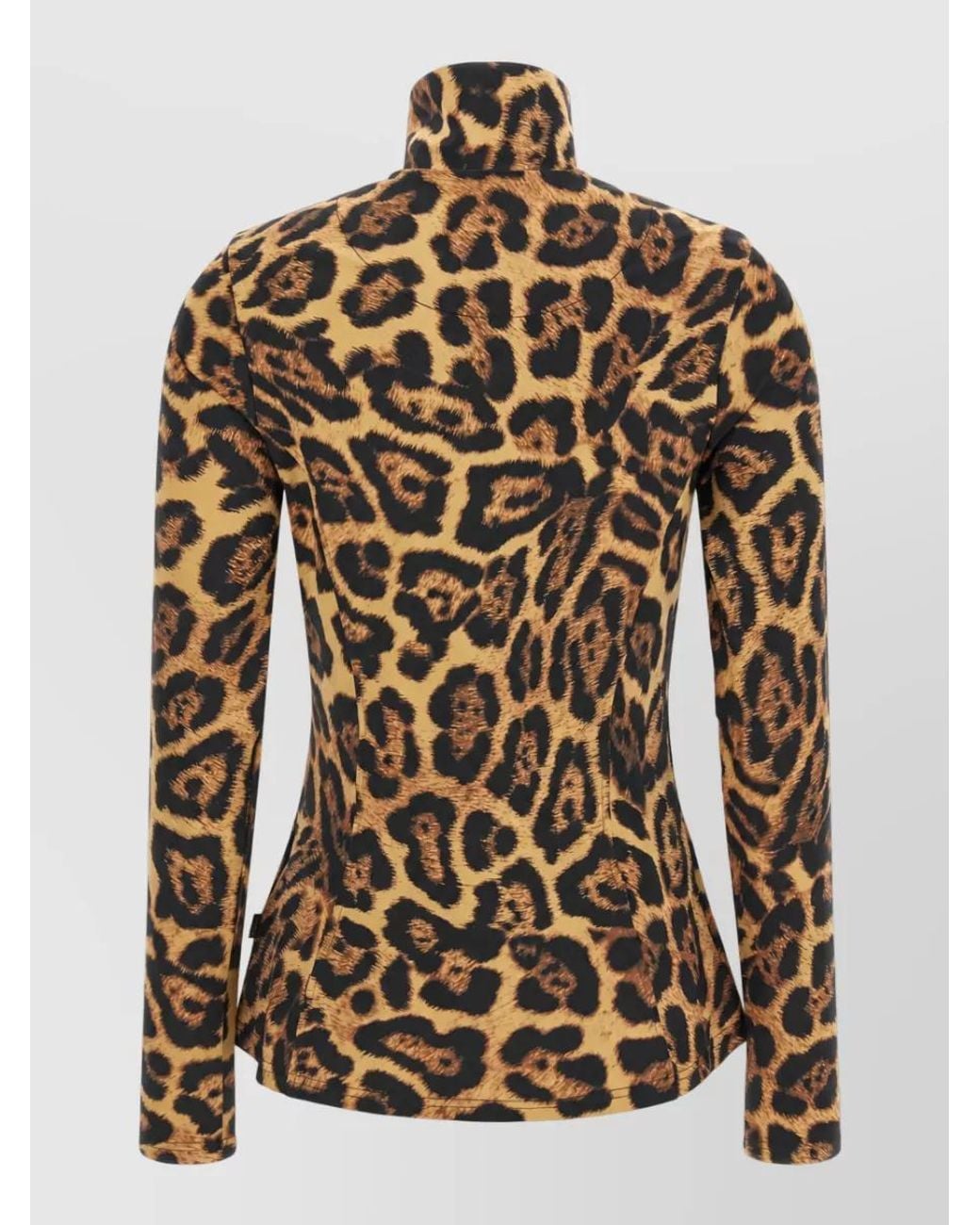 Goldbergh Multicolor Jaguar-Print Long-Sleeve High-Neck Top
