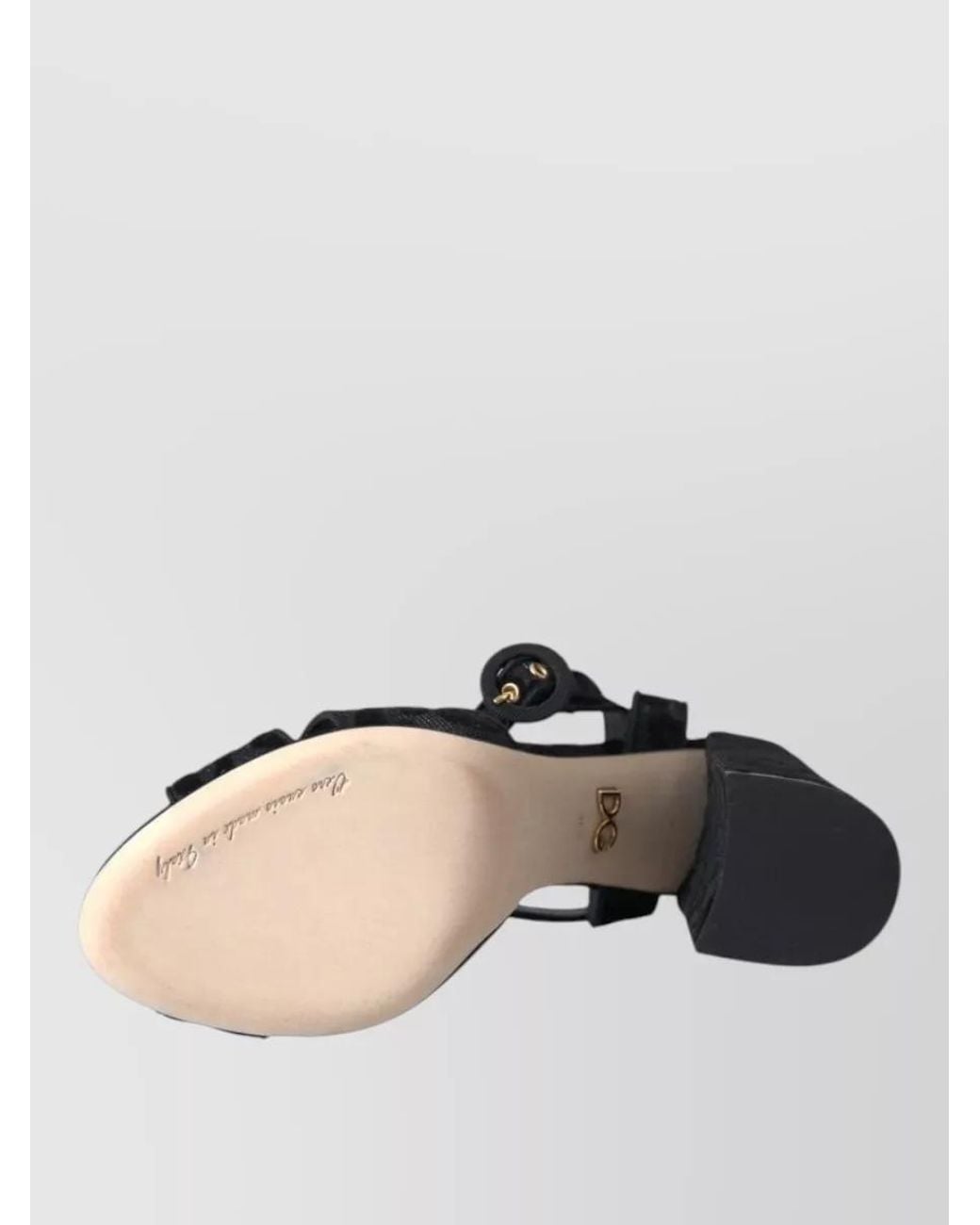 Dolce & Gabbana Black Leopard-Print Suede Sandals