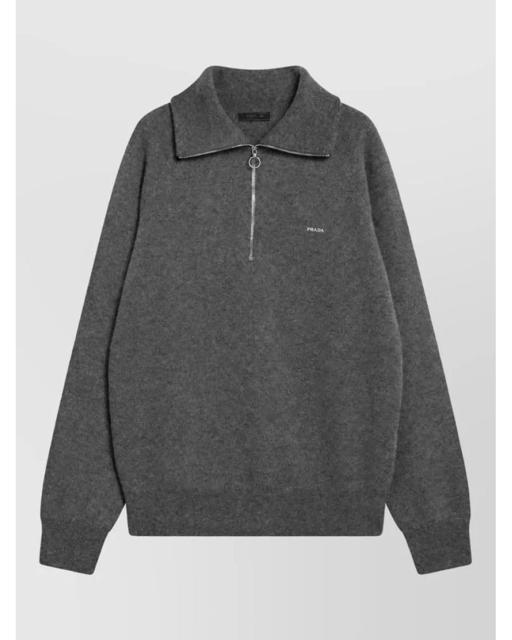 Prada Gray Wool Jumper for men
