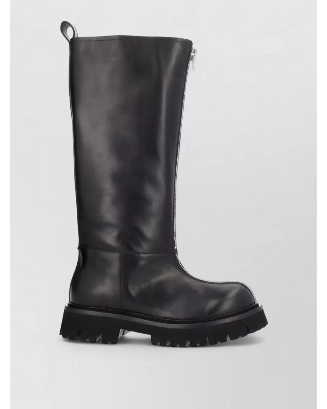 Moschino Black Zip Leather Boots